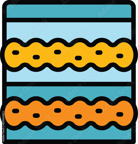 Cake icon outline vector. Austrian food. Map drink color flat
