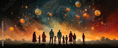 conseil systémique, thérapie familiale, concept, psychothérapie, constellation familiale, ciel celeste, ia générative