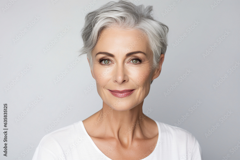 Generative AI picture mature old lady close up portrait Healthy face skin care beauty skincare cosmetics Generative AI picture mature old lady close up portrait Healthy face skin care beauty skincare cosmetics