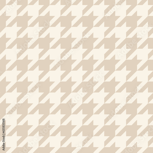 Houndstooth seamless pastel brown vector pattern or background. Traditional Scottish tartan plaid fabric collection for website background or desktop wallpaper.