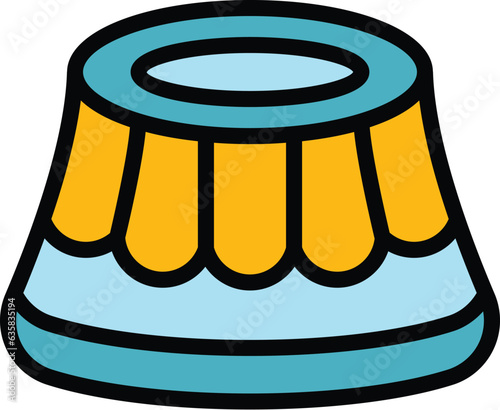 Jelly cake icon outline vector. Vienna beverage. Austria cuisine color flat