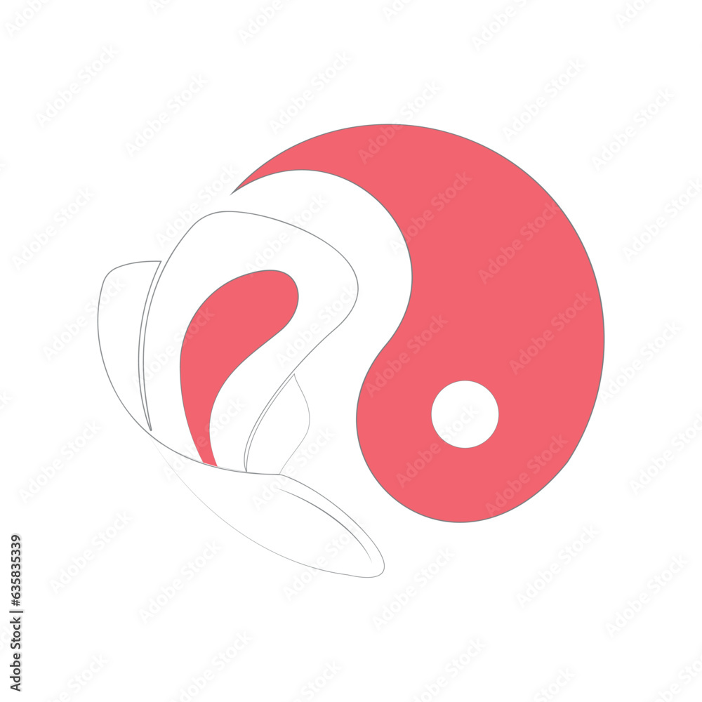 Pattern of gaskets in the style of yin yang for the emblem of manstruation Pattern of gaskets in the style of yin yang for the emblem of manstruation
