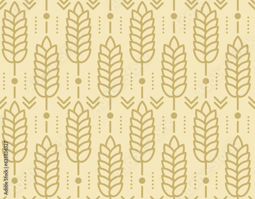Seamless wheat pattern - Geometric Spikes