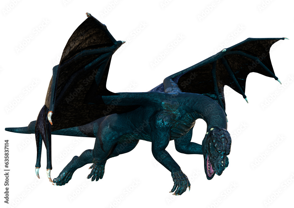 Fototapeta premium 3D Rendering Fairy Tale Dragon on White