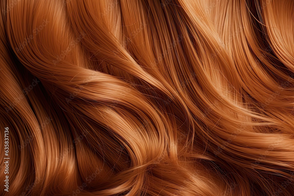 Close-up of Beautiful, Shiny Silky Caramel Brown Hair Texture with Wavy Curls. Perfect for Hair Care Products or Beauty Related Website. Generative AI Close-up of Beautiful, Shiny Silky Caramel Brown Hair Texture with Wavy Curls. Perfect for Hair Care Products or Beauty Related Website. Generative AI