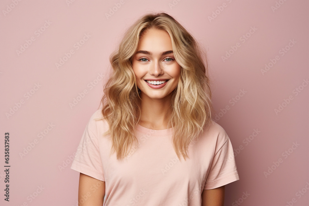 Generative ai collage image picture of pretty lovely girl looking in camera feel joyful Generative ai collage image picture of pretty lovely girl looking in camera feel joyful