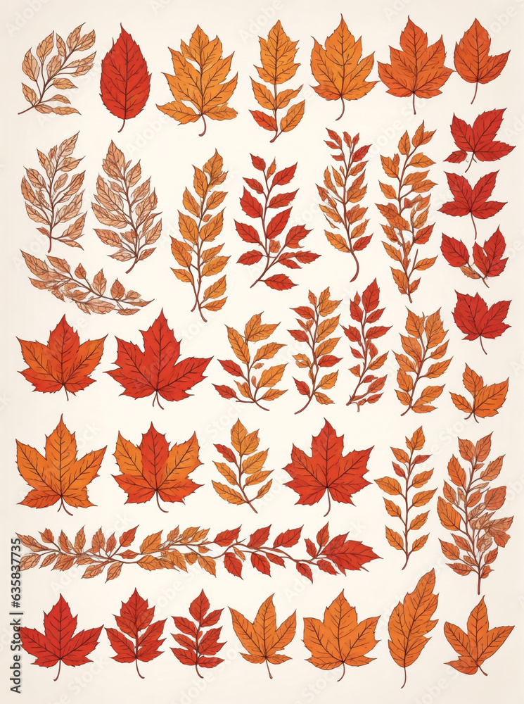 background with autumn golden different leaves background with autumn golden different leaves