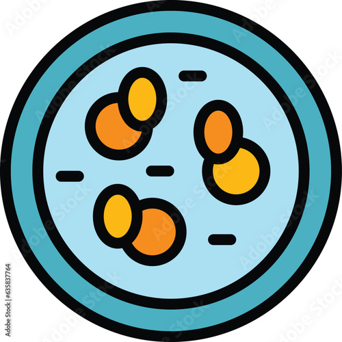 Mustard soup icon outline vector. Food beef. Beverage vienna color flat