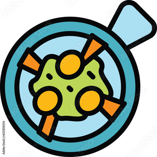 Top view food icon outline vector. Austrian cuisine. Restaurant beef color flat