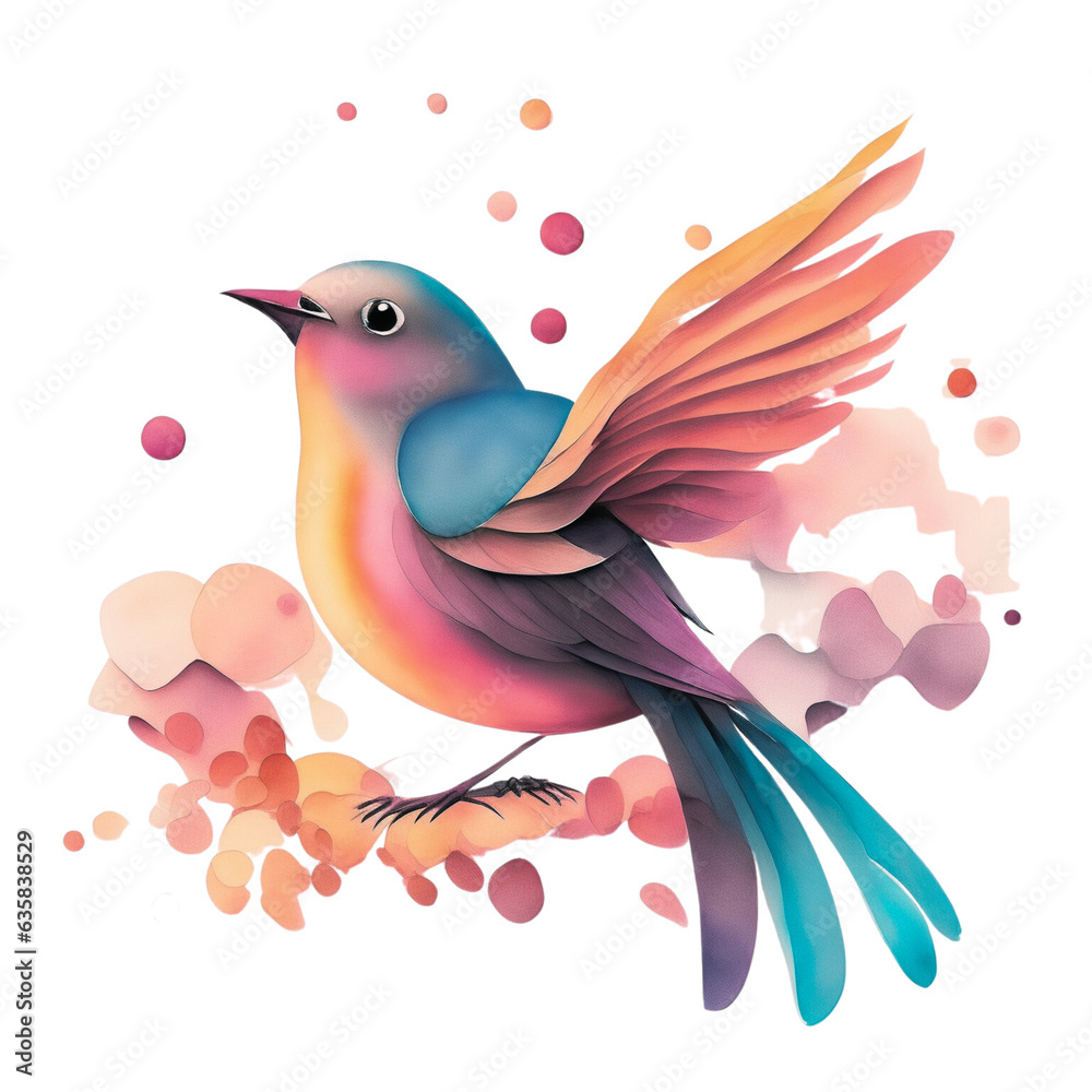 Obraz premium bird on branch ai generative