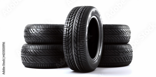 vehicle tire car isolated rubber object auto tyre background wheel automobile. Generative AI.
