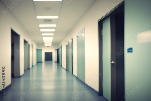 blur image background of corridor in hospital or clinic image