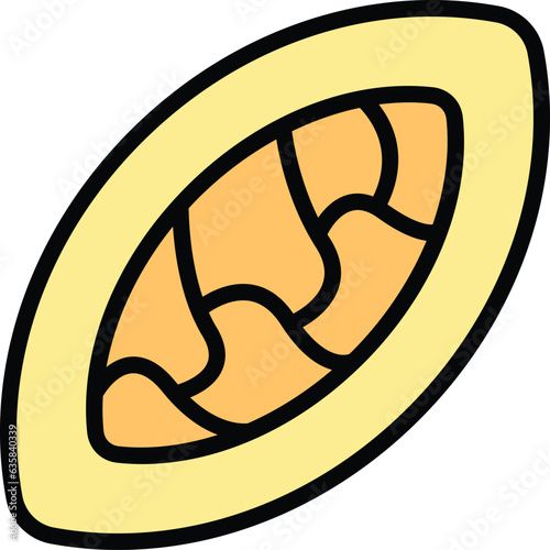Bread national icon outline vector. Food cuisine. Arabian dish color flat