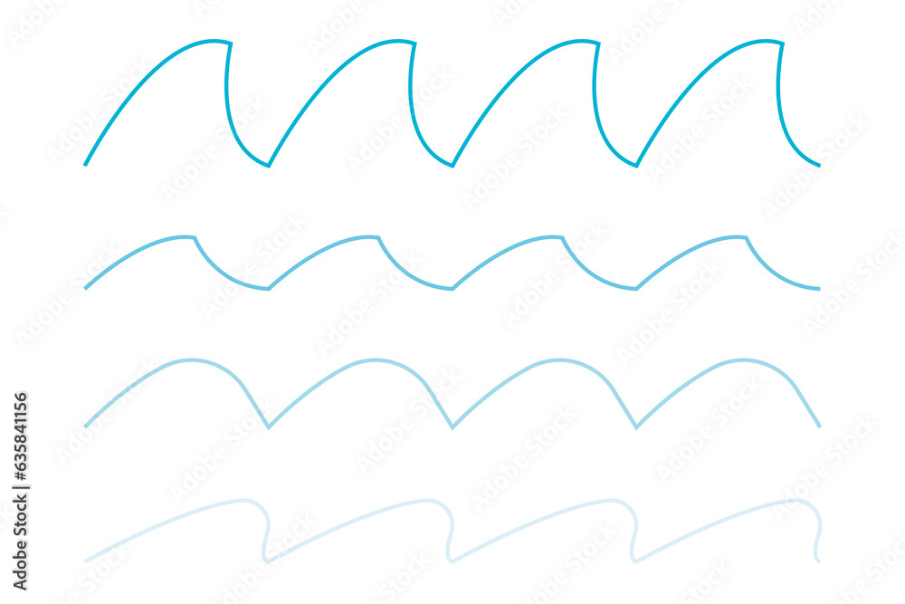 Wavy line and wavy zigzag lines. Vector underlines, smooth and squiggly horizontal, squiggles illustration on white background. Wavy line and wavy zigzag lines. Vector underlines, smooth and squiggly horizontal, squiggles illustration on white background.