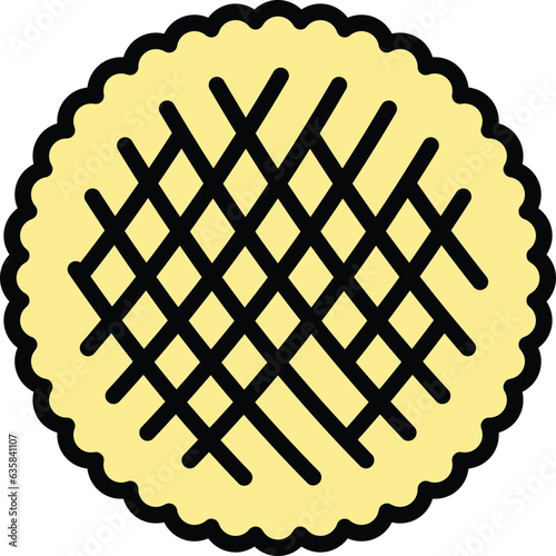Bakery icon outline vector. Azerbaijan food. Arabian dish color flat