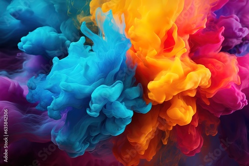 Abstract colorful smoke background with space