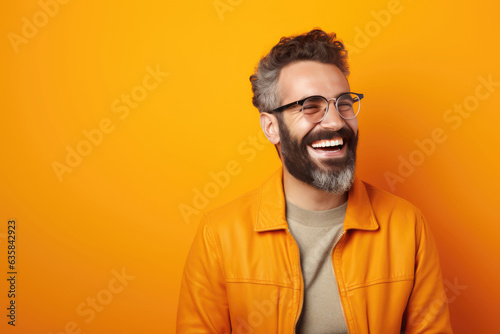 A Man With A Beard And Glasses Smiling