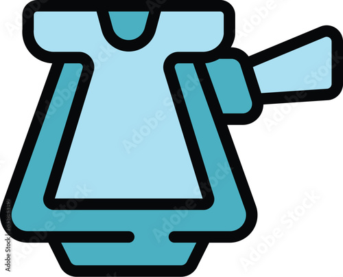 Steel coffee pot icon outline vector. Cafe cup. Espresso drink color flat