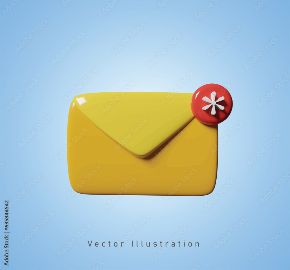 new message sign in 3d vector illustration new message sign in 3d vector illustration