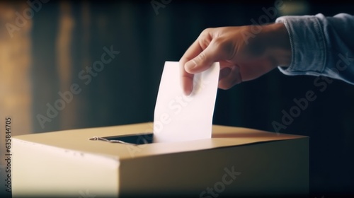 hand putting letter in ballot box