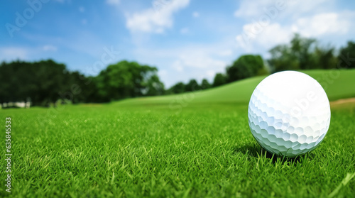 Capturing the Beauty of a Golf Ball on Lush Green Grass. 