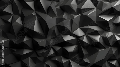 Black polygonal abstract background. Generative AI