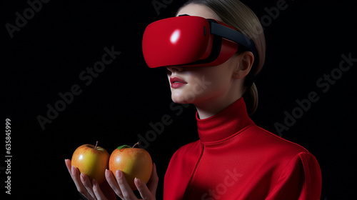 Lady wearing a red goggle