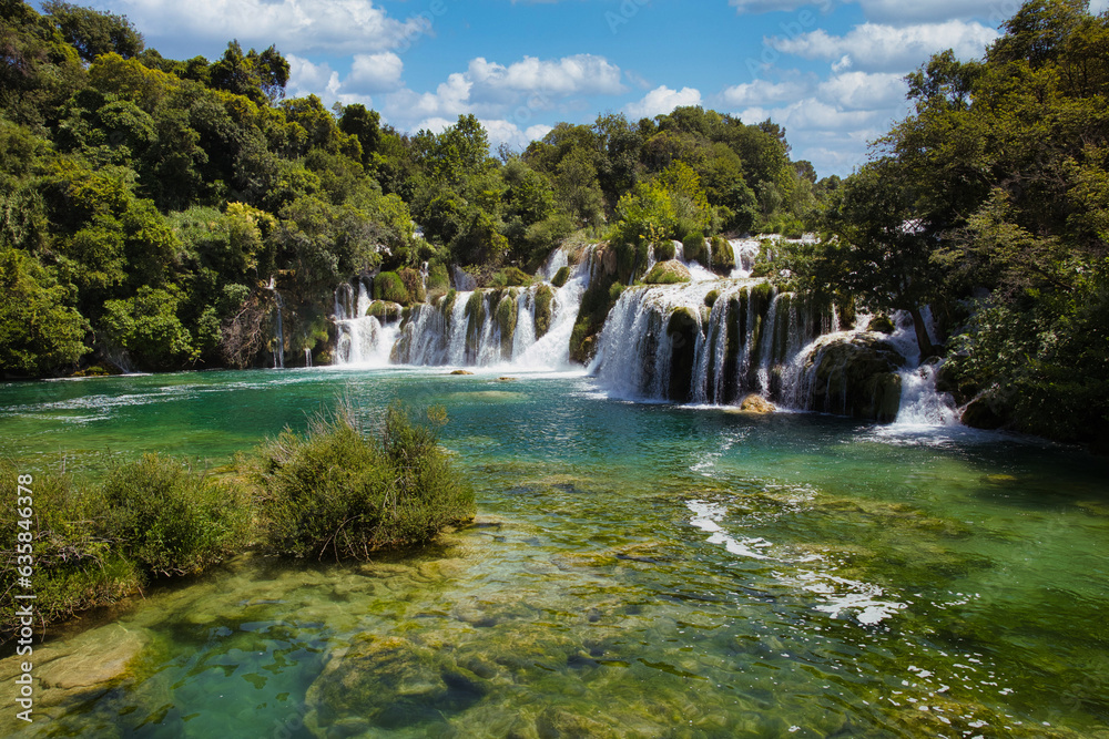 Obraz na płótnie Wodospady Krka, Chorwacja w salonie