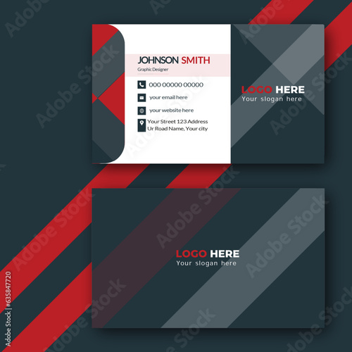 modern and simple business card design template.Double-sided creative business card template.Vector illustration.
