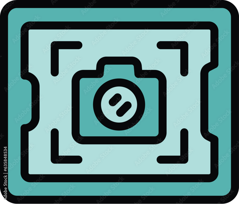 Photo online registration icon outline vector. Register page. User digital color flat Photo online registration icon outline vector. Register page. User digital color flat