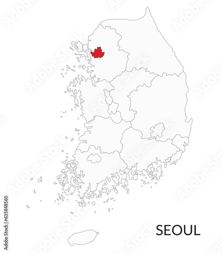 Seoul map, Seoul city map, Capital of South Korea map