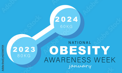 National Obesity Awareness Week. background, banner, card, poster, template. Vector illustration.