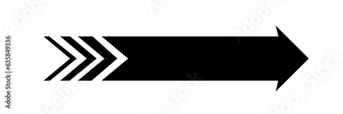 Black arrow pointing right. Arrow shape element. Vector
