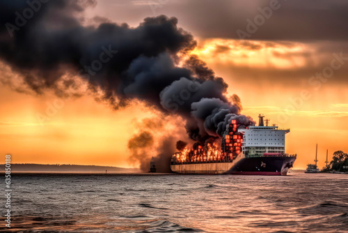 Brennendes Containerschiff