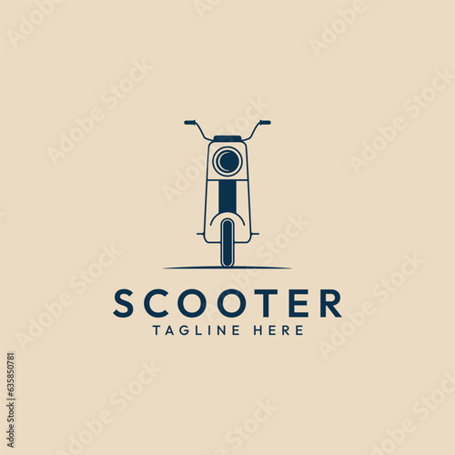 Scooter motorcycle line art logo vector minimalist illustration design