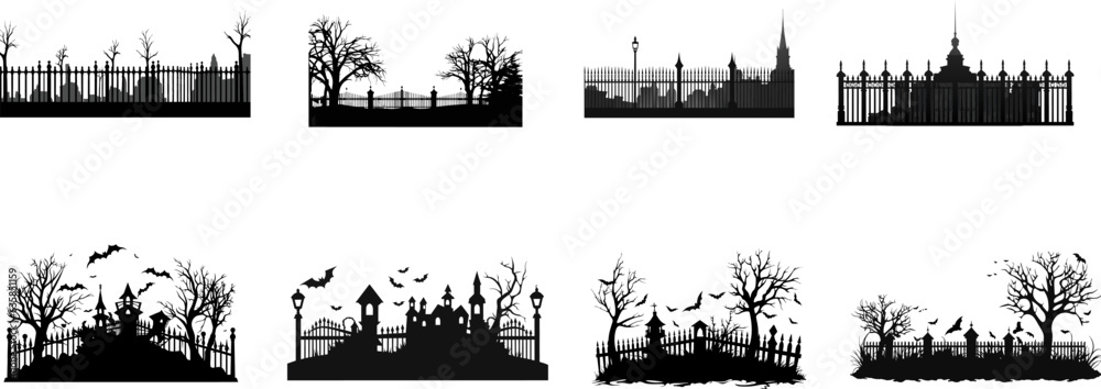 Set of pictures for Halloween on a white background. Doodle illustration hand drawing for stickers, cards, decals and seasonal design.  eps 10