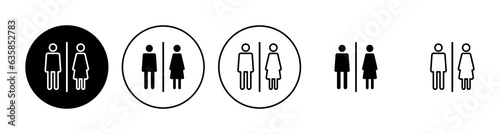 Toilet icon set. restrooms icon vector. bathroom sign. wc, lavatory