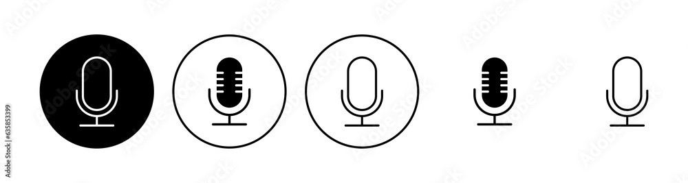 Microphone icon set. karaoke icon vector Microphone icon set. karaoke icon vector
