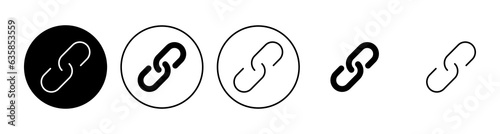 Link icon set. Hyperlink chain symbol.