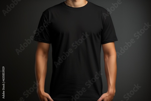 Black T-Shirt Mock up template for design print and advertising.