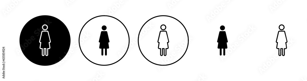 Female icon set. woman icon vector Female icon set. woman icon vector