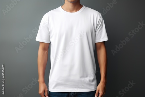 Blank T Shirt color white template for design, print, pattern