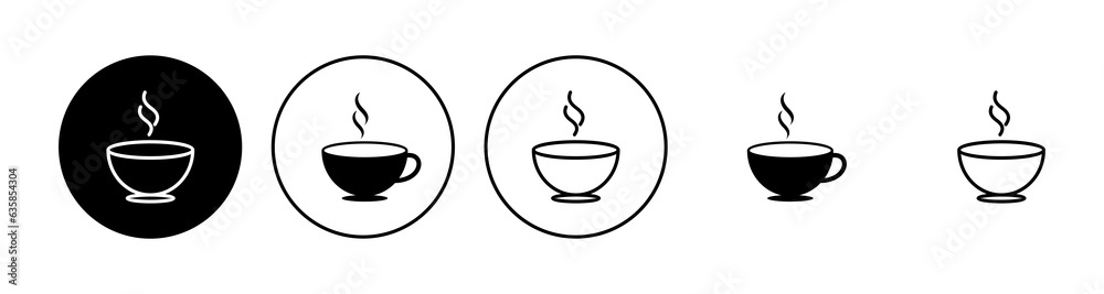 Coffee cup icon set. cup a coffee icon vector.