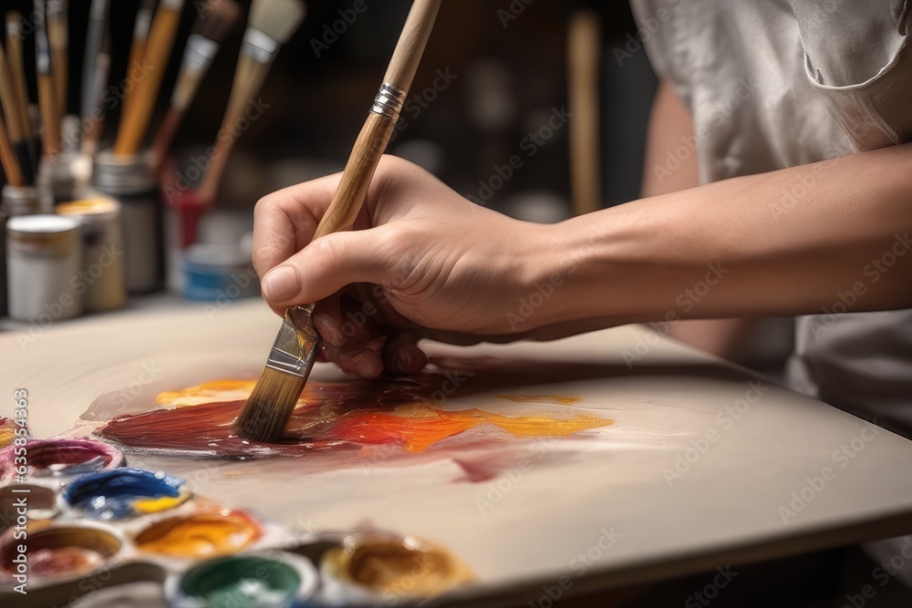Fototapeta premium artist with brush