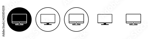 Computer icon set. computer monitor icon vector.