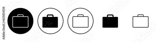 Briefcase icon set. suitcase icon. luggage symbol. photo