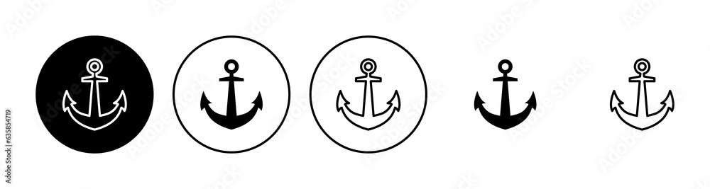 Anchor icon set. Anchor symbol logo. Anchor marine icon. Anchor icon set. Anchor symbol logo. Anchor marine icon.