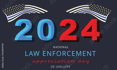 Law enforcement appreciation day. background, banner, card, poster, template. Vector illustration.