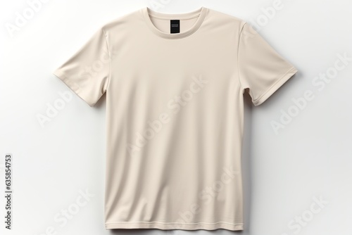 Blank T Shirt color cream white template on white background