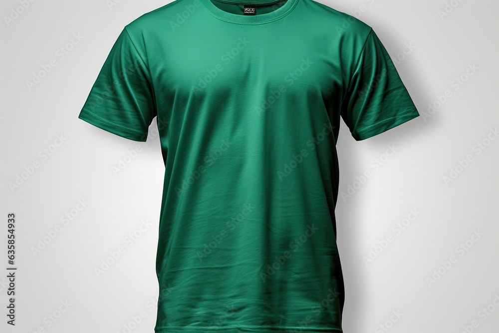 Blank T Shirt color green template on white background